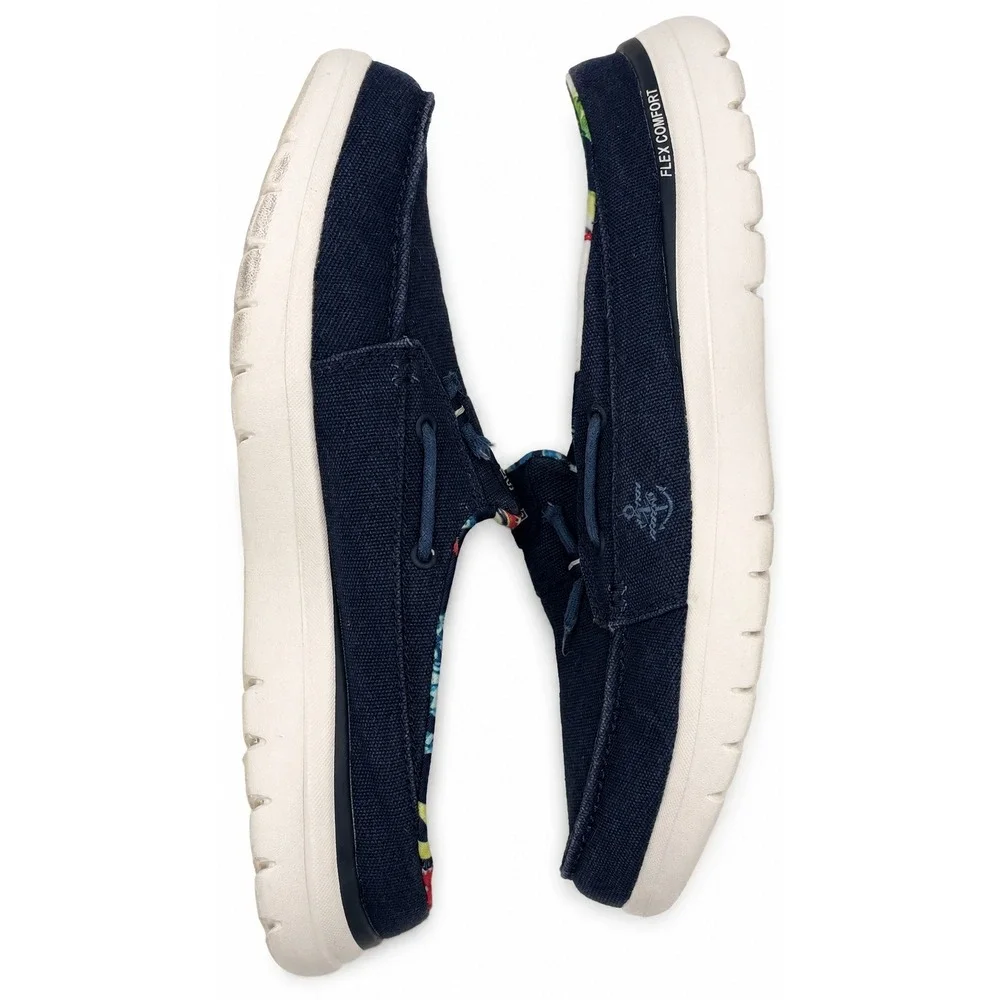 Skechers On-The-GO Flex Saltwater Women's Size 9 Navy Canvas Boat Shoes 136496